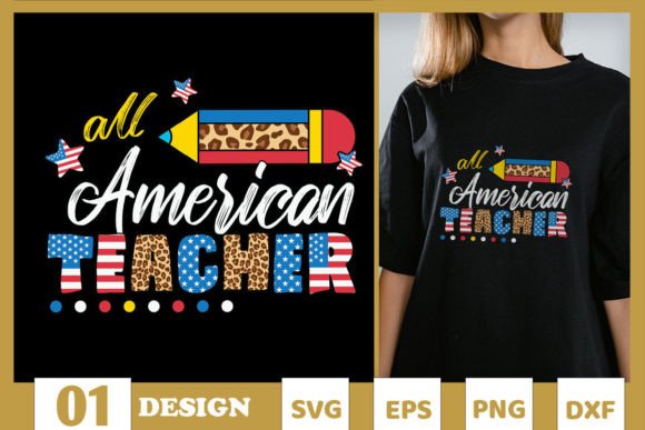 Embroidery Review: All American Teacher American Flag Design