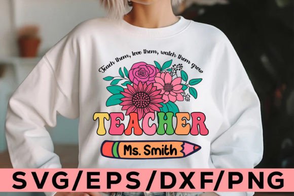 Teacher Wildflowers Embroidery Design for Real Projects